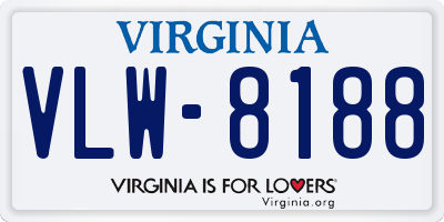 VA license plate VLW8188