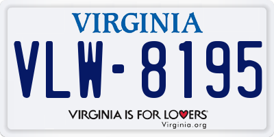 VA license plate VLW8195