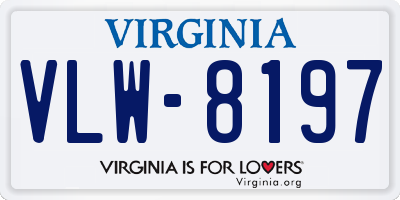 VA license plate VLW8197