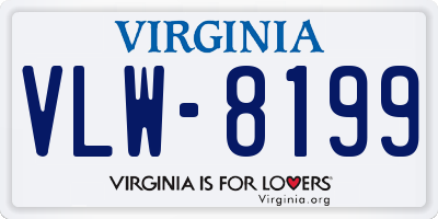 VA license plate VLW8199