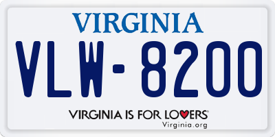 VA license plate VLW8200