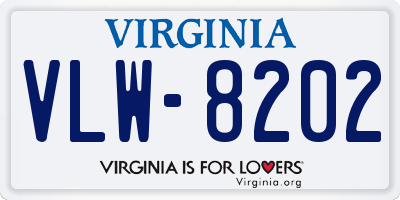 VA license plate VLW8202