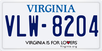 VA license plate VLW8204