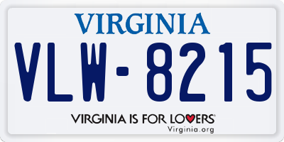 VA license plate VLW8215