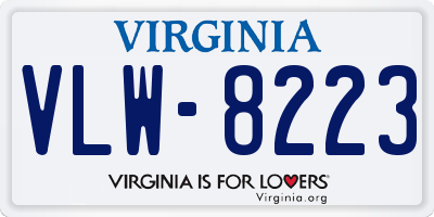 VA license plate VLW8223