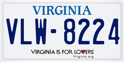 VA license plate VLW8224