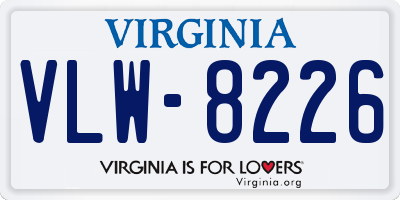 VA license plate VLW8226