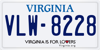 VA license plate VLW8228