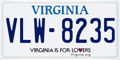 VA license plate VLW8235