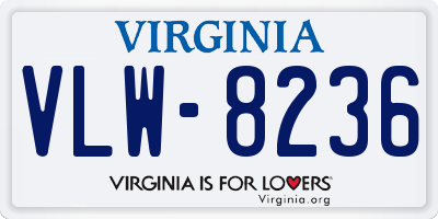 VA license plate VLW8236