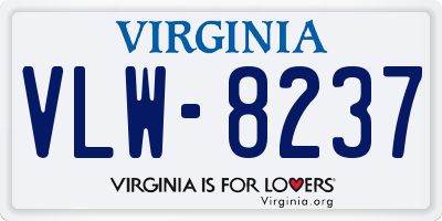 VA license plate VLW8237