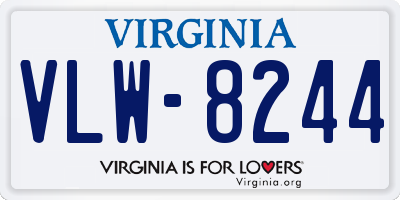 VA license plate VLW8244