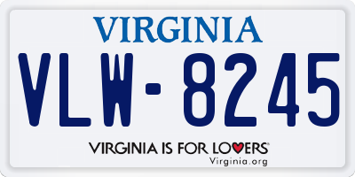 VA license plate VLW8245