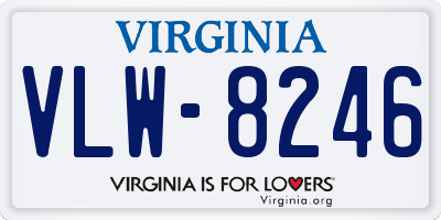 VA license plate VLW8246