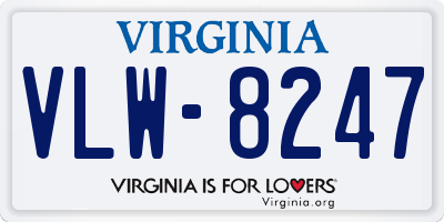 VA license plate VLW8247