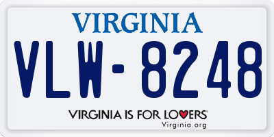 VA license plate VLW8248