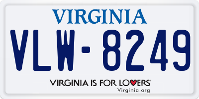 VA license plate VLW8249