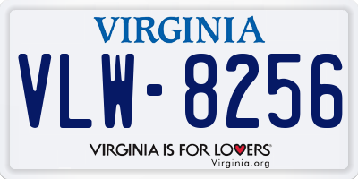 VA license plate VLW8256