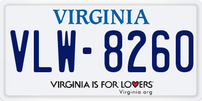 VA license plate VLW8260