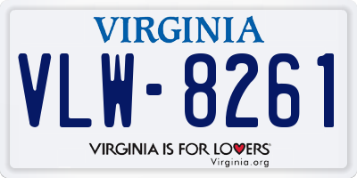 VA license plate VLW8261