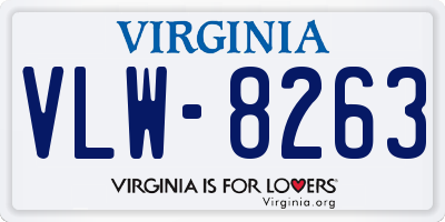 VA license plate VLW8263