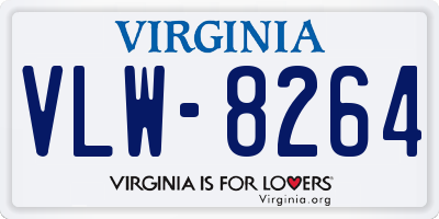 VA license plate VLW8264