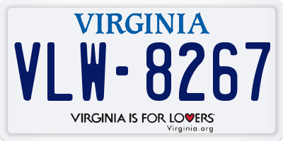 VA license plate VLW8267