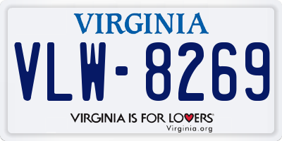 VA license plate VLW8269