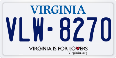 VA license plate VLW8270