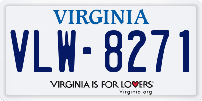 VA license plate VLW8271