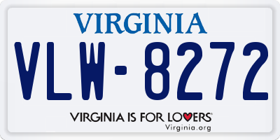 VA license plate VLW8272