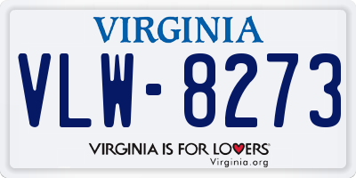 VA license plate VLW8273