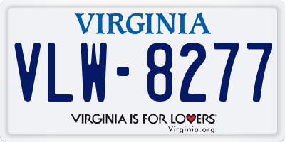 VA license plate VLW8277