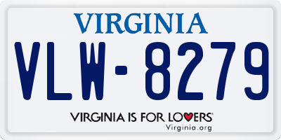 VA license plate VLW8279