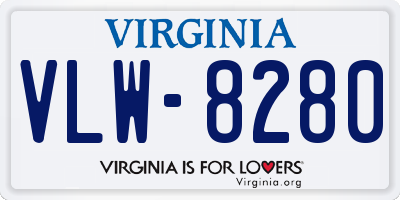 VA license plate VLW8280