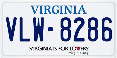 VA license plate VLW8286