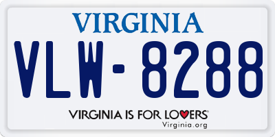 VA license plate VLW8288