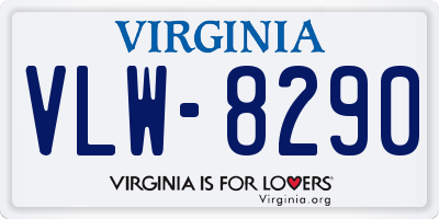 VA license plate VLW8290