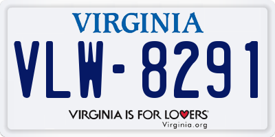 VA license plate VLW8291