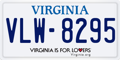 VA license plate VLW8295