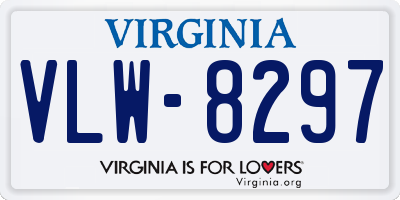 VA license plate VLW8297