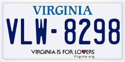 VA license plate VLW8298