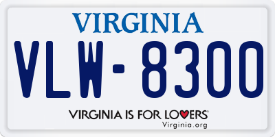 VA license plate VLW8300