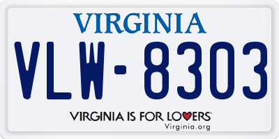 VA license plate VLW8303