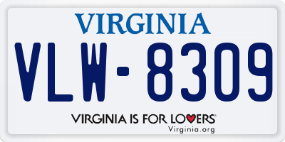 VA license plate VLW8309