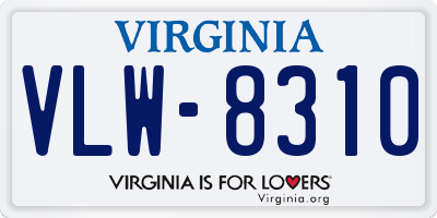 VA license plate VLW8310