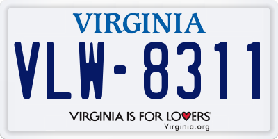 VA license plate VLW8311