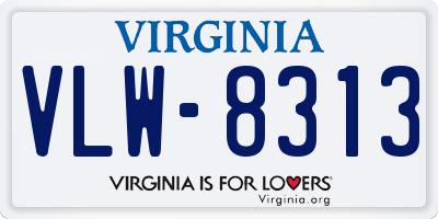 VA license plate VLW8313