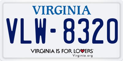 VA license plate VLW8320