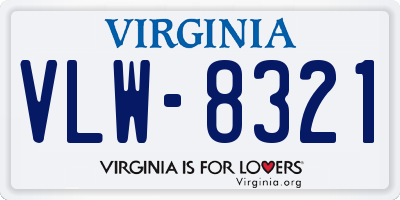 VA license plate VLW8321